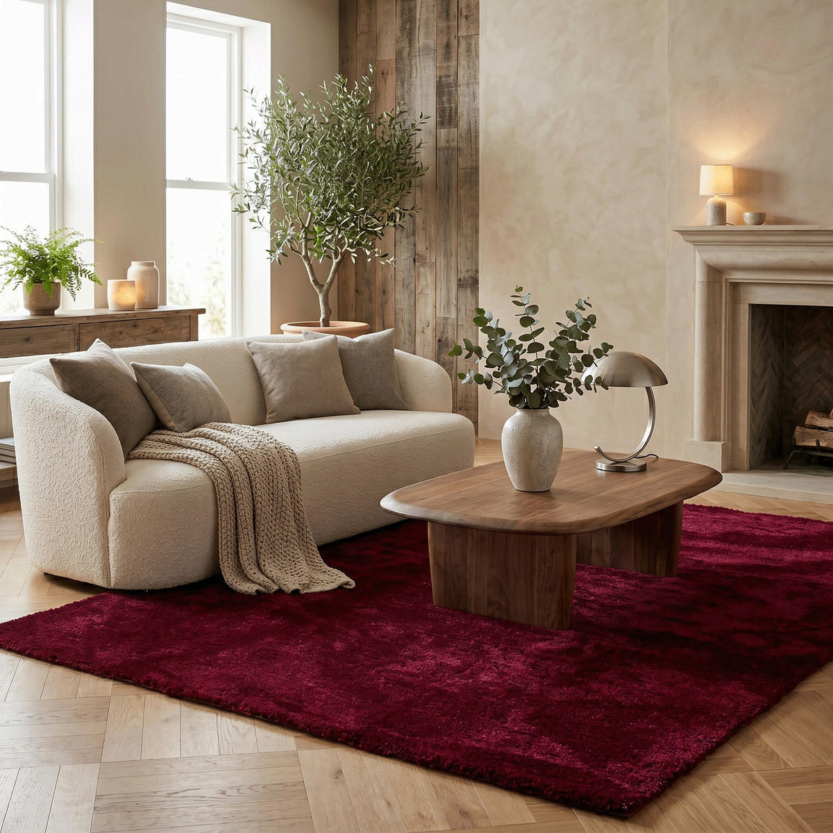 HOCHFLORTEPPICH LIVORNO SUPER SOFT - Weinrot, Textil (200/200cm) - Snapstyle