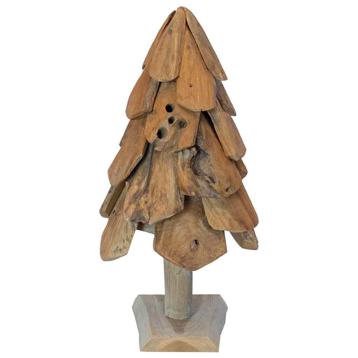 WEIHNACHTSBAUM Rustikaler 28/28/61 Cm Braun Massivholz Teak - Braun, Holz (61cm) - vidaXL