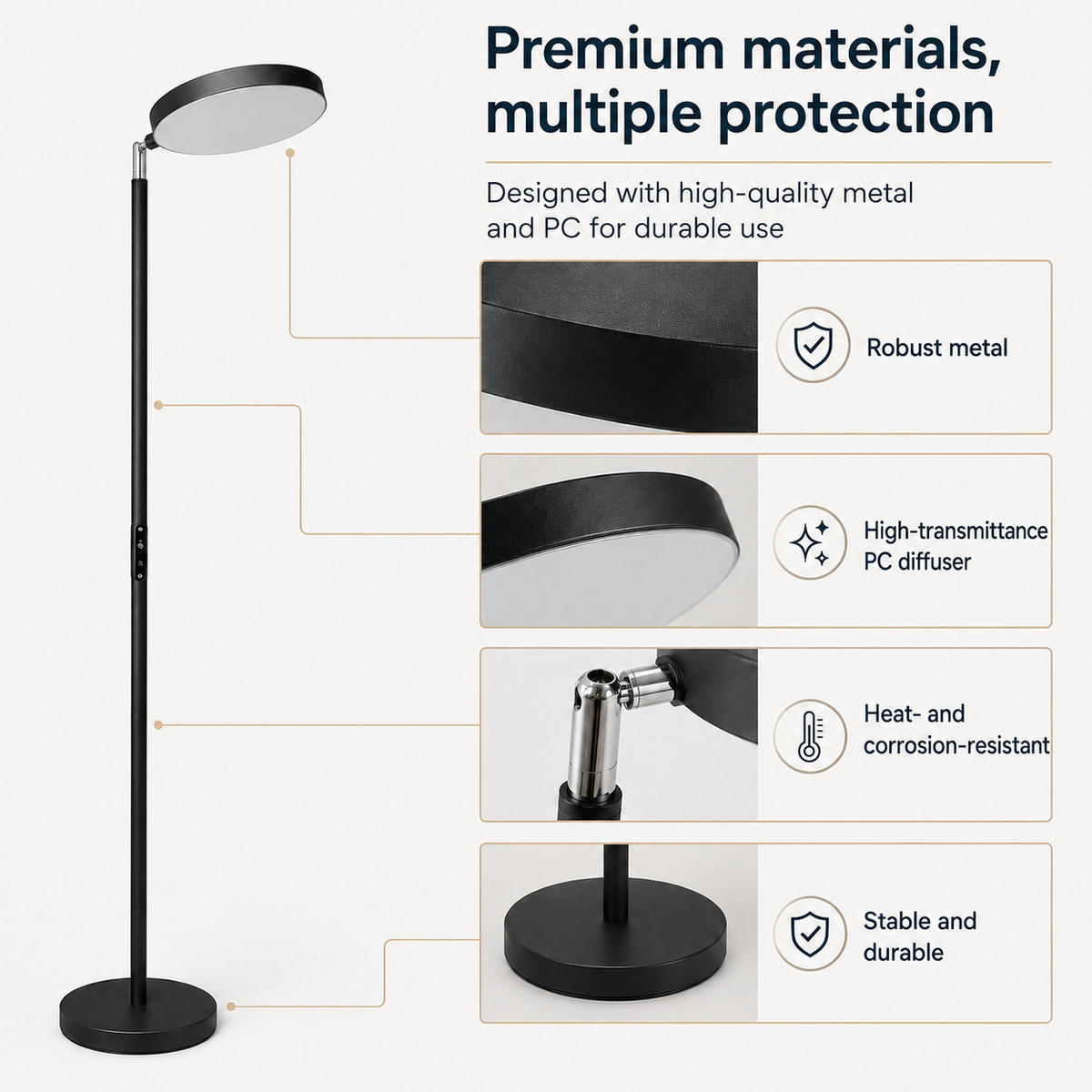 FLURLEUCHTE FL1081 RGB CCT LED 24W mit Fernbedienung - Brombeere, Metall (25/25/180cm) - LOVHAUS