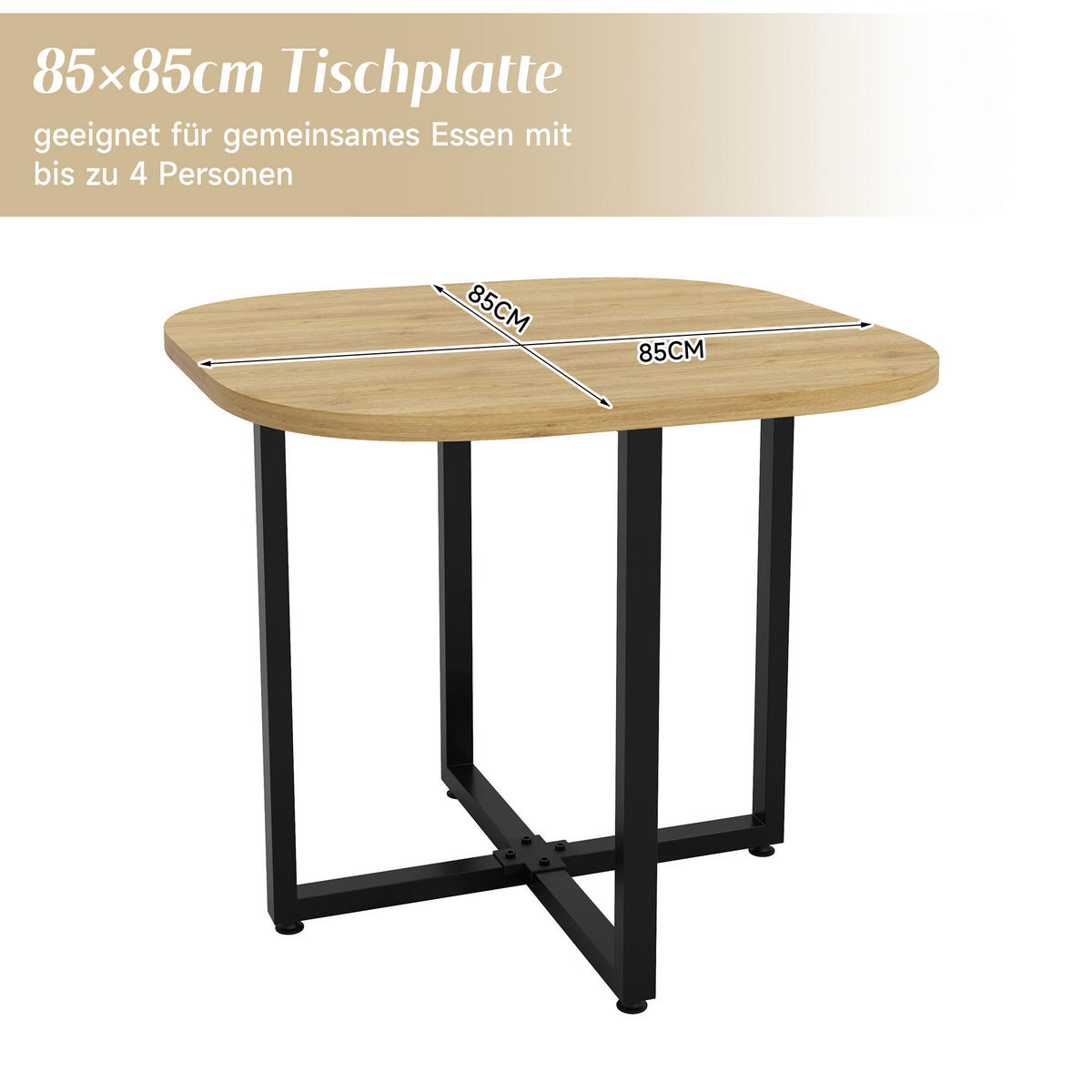 JÍDELNÍ SESTAVA 5dílná 85cm Dub Len Béžová - různobarevná, přírodní materiály (85/74/85cm) - FLIEKS