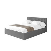 POLSTERBETT mit Bettkasten und Lattenrost, Boxbett ohne Matratze - PARI 180x200 Grau - Schieferfarben, Holzwerkstoff/Textil (180/200cm) - ALTDECOR
