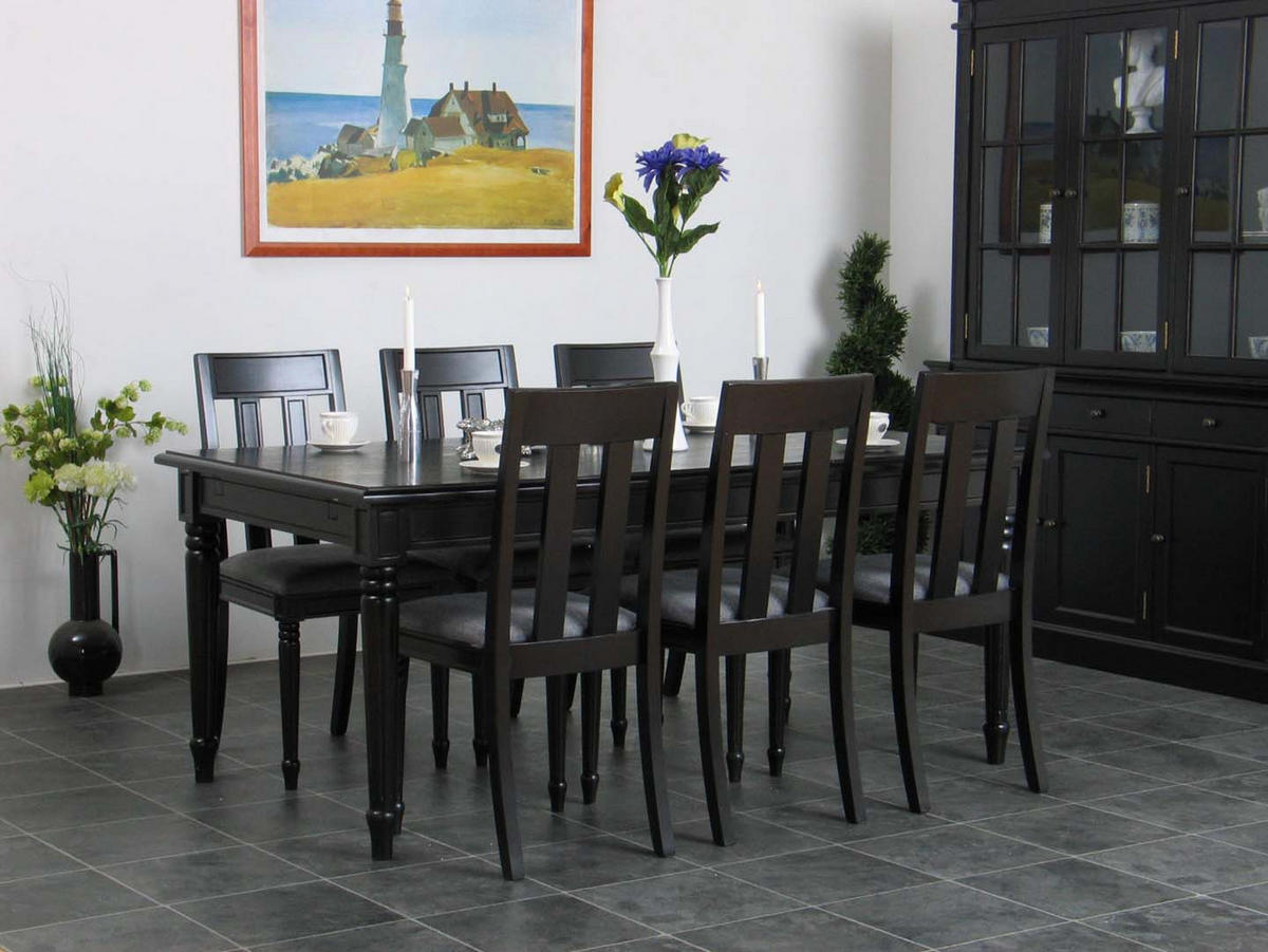 ESSTISCH 100x180/280 schwarz antik - Schwarz, Holzwerkstoff (100/180/75cm) - ebuy24