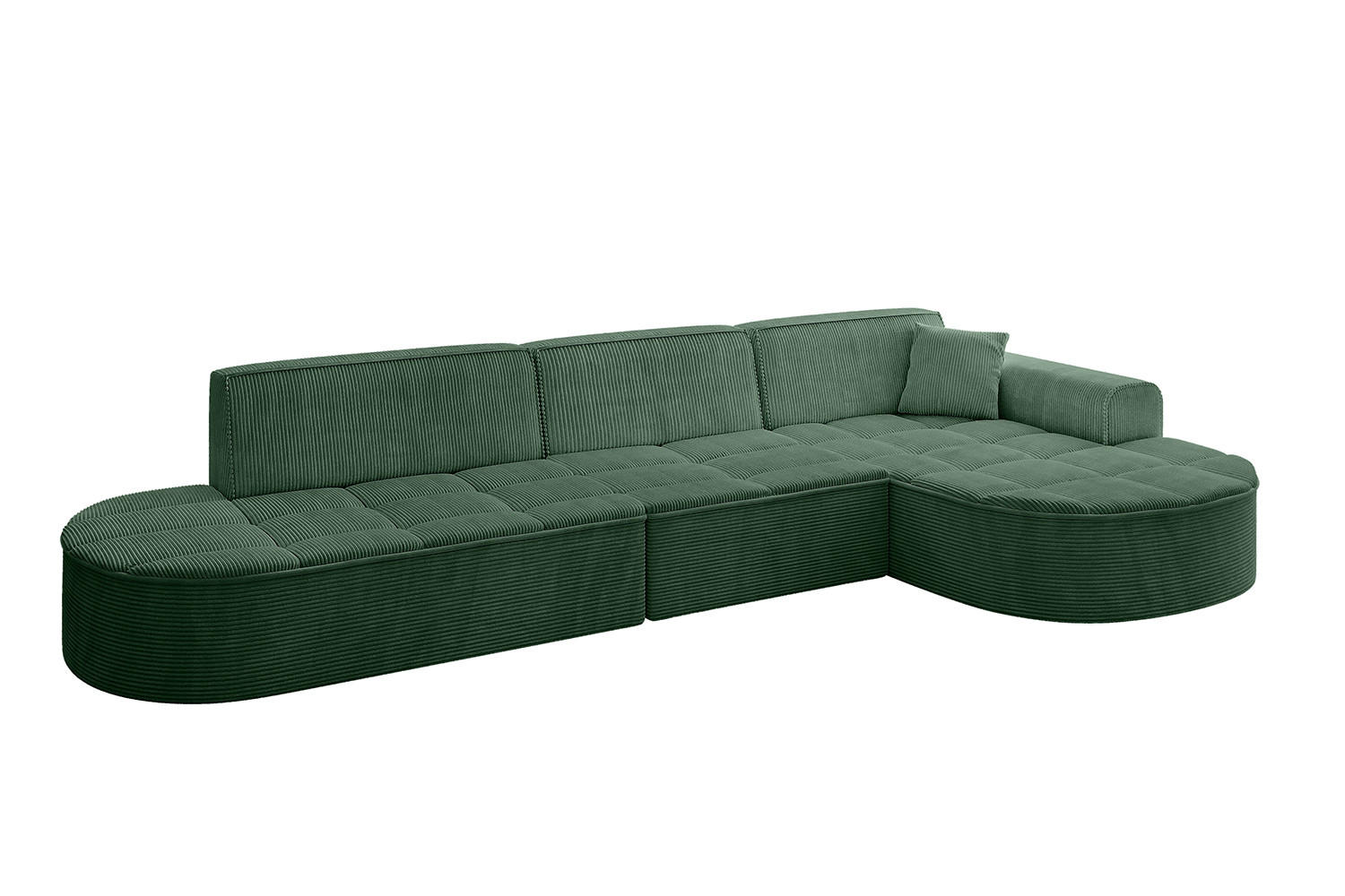 ECKSOFA Ottomane Rechts TARO-L2 - 328x171x79,5 cm Grün - Grün, Holzwerkstoff/Textil (328/171cm) - ALTDECOR