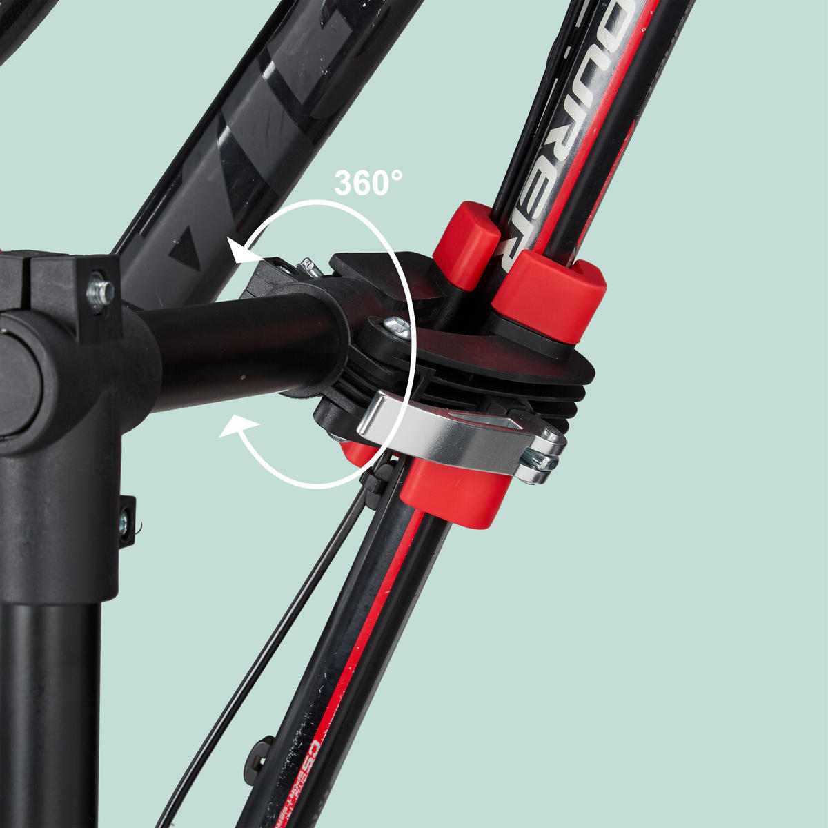 FAHRRAD-MONTAGESTÄNDER Schwarz Rot 30 kg - Schwarz, Metall (90/190/90cm) - Relaxdays