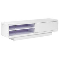 TV-MÖBEL Weiß ANTONIC 39/158/43 cm - Weiß, Holzwerkstoff (158/43/39cm) - Beliani