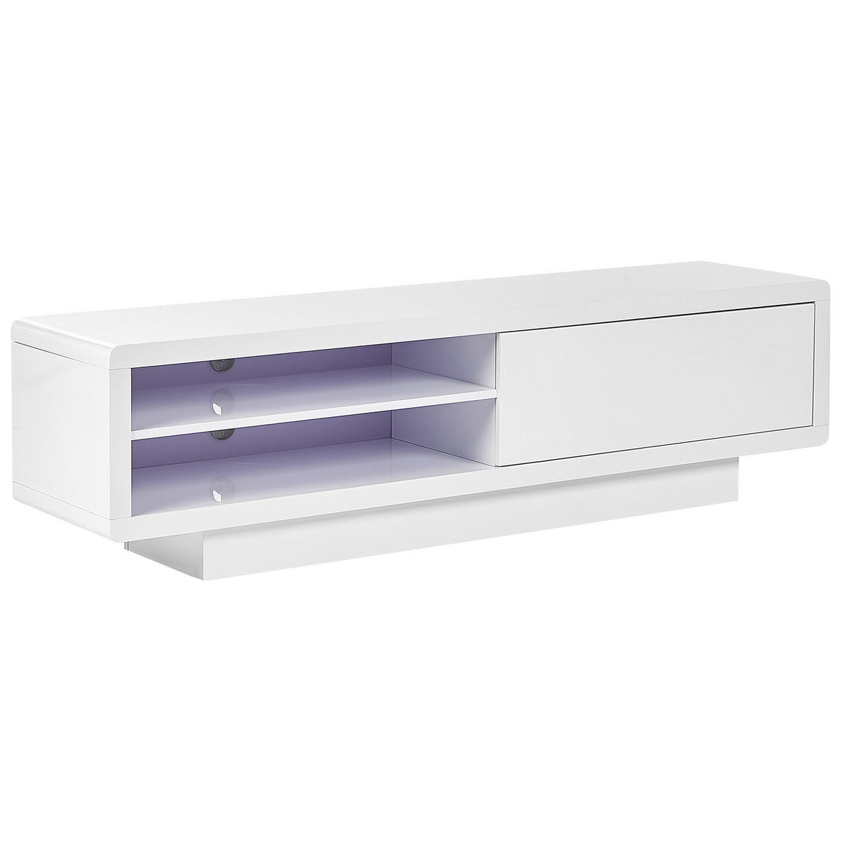 TV-MÖBEL Weiß ANTONIC 39/158/43 cm - Weiß, Holzwerkstoff (158/43/39cm) - Beliani