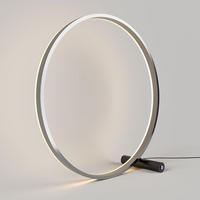 LED-TISCHLAMPE Ring Direkt/Indirekt Schwarz/Aluminium Ø 60cm - Schwarz/Alufarben, Metall (3.3/60/60cm) - s.luce