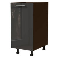 KÜCHENUNTERSCHRANK Essen D1D/40 Graphit Hochglanz / Lava Matt 40 / 50 / 82cm - Dunkelgrau/Graphitfarben, Holz/Holzwerkstoff (40/82/50cm) - Feldmann-Wohnen