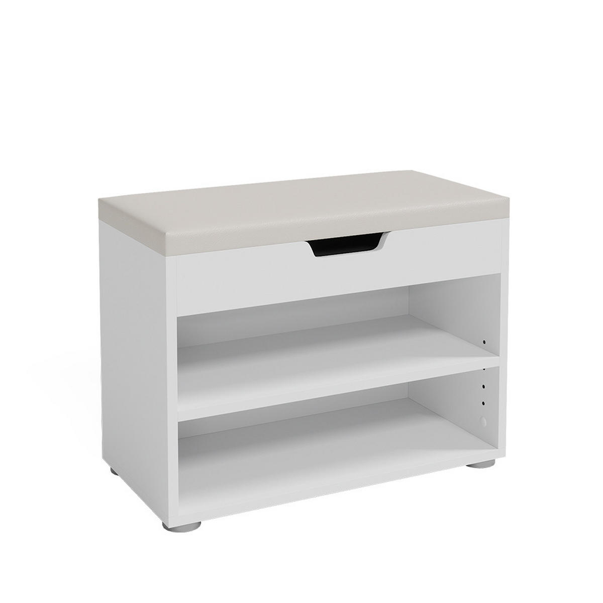 SCHUHBANK Rolfe Weiß 60 x 45 cm - Weiß, Holzwerkstoff (60/45/30cm) - Vicco