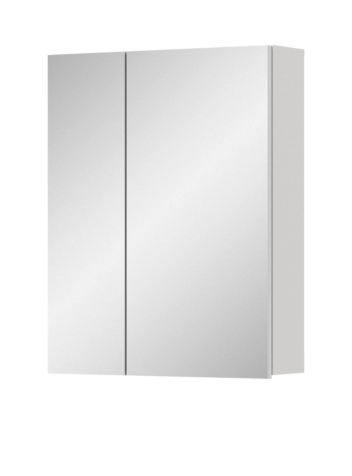 SPIEGELSCHRANK weiß 60 cm, Badezimmer Schrank 2-türig - Weiß, Glas/Holzwerkstoff (60/77/18cm) - Inn.Furn