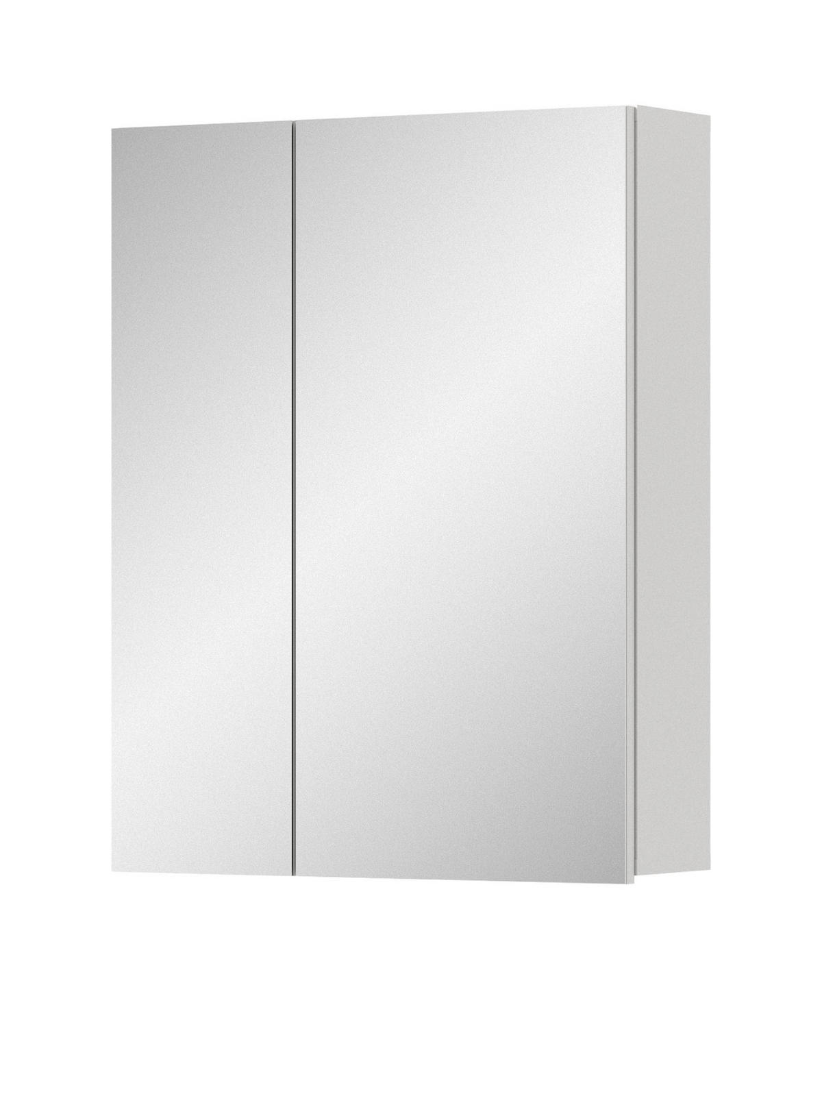 SPIEGELSCHRANK weiß 60 cm, Badezimmer Schrank 2-türig - Weiß, Glas/Holzwerkstoff (60/77/18cm) - Inn.Furn