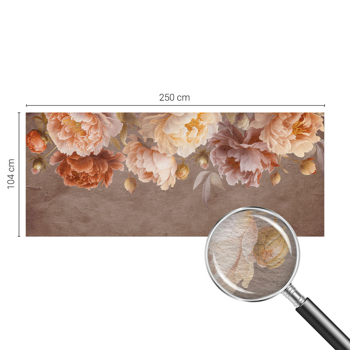 FOTOTAPETE 250x104 cm - Florale Eleganz - Pink, Textil (250/104cm) - Wallfluent