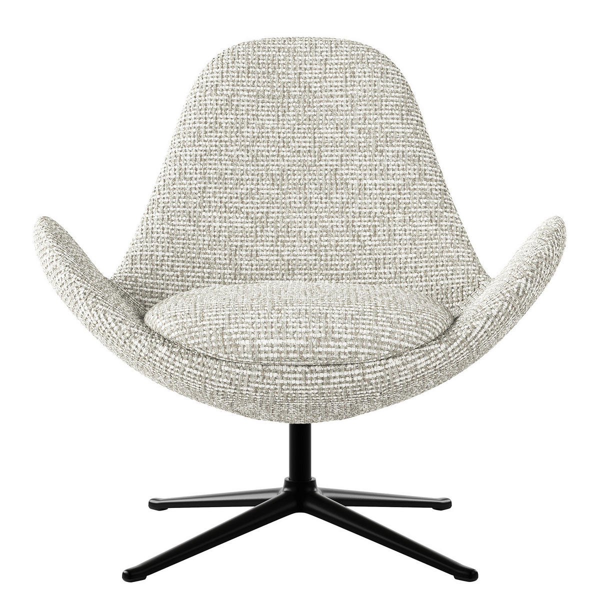 SESSEL - Schwarz/Grau, Textil/Metall (87/90/82cm) - home24