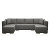 WOHNLANDSCHAFT Vinoria Dunkelgrau 327/180/82 cm mit Schlaffunktion - Chromfarben/Dunkelgrau, Textil/Metall (327/82/180cm) - AX Living