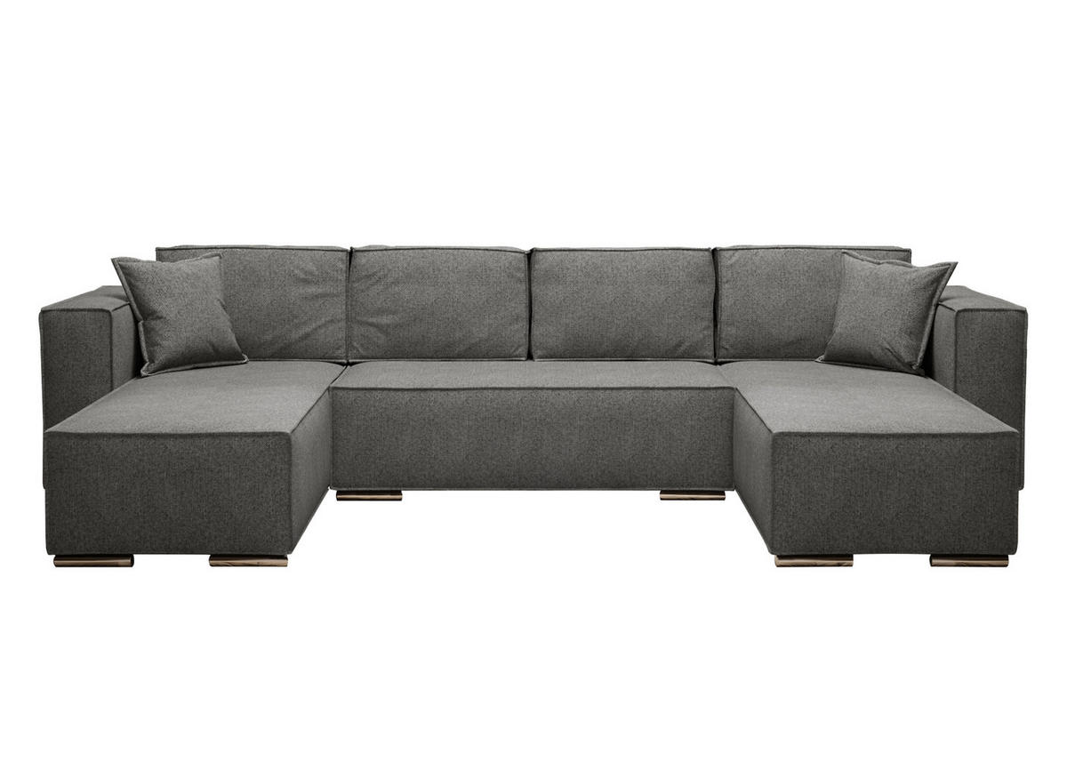 WOHNLANDSCHAFT Vinoria Dunkelgrau 327/180/82 cm mit Schlaffunktion - Chromfarben/Dunkelgrau, Textil/Metall (327/82/180cm) - AX Living