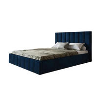 POLSTERBETT SIM 10 mit Kopfteil, 120 x 200 cm mit Bettkasten und Lattenrost aus Holz, Velourstoff, Farbe: Blau - Blau, Holz/Kunststoff (120/200cm) - Sepro Meble