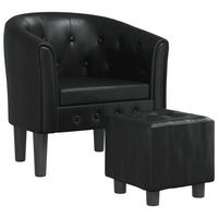 CLUBSESSEL Schwarz Kunstler - Schwarz, Leder (56/68/70cm) - vidaXL