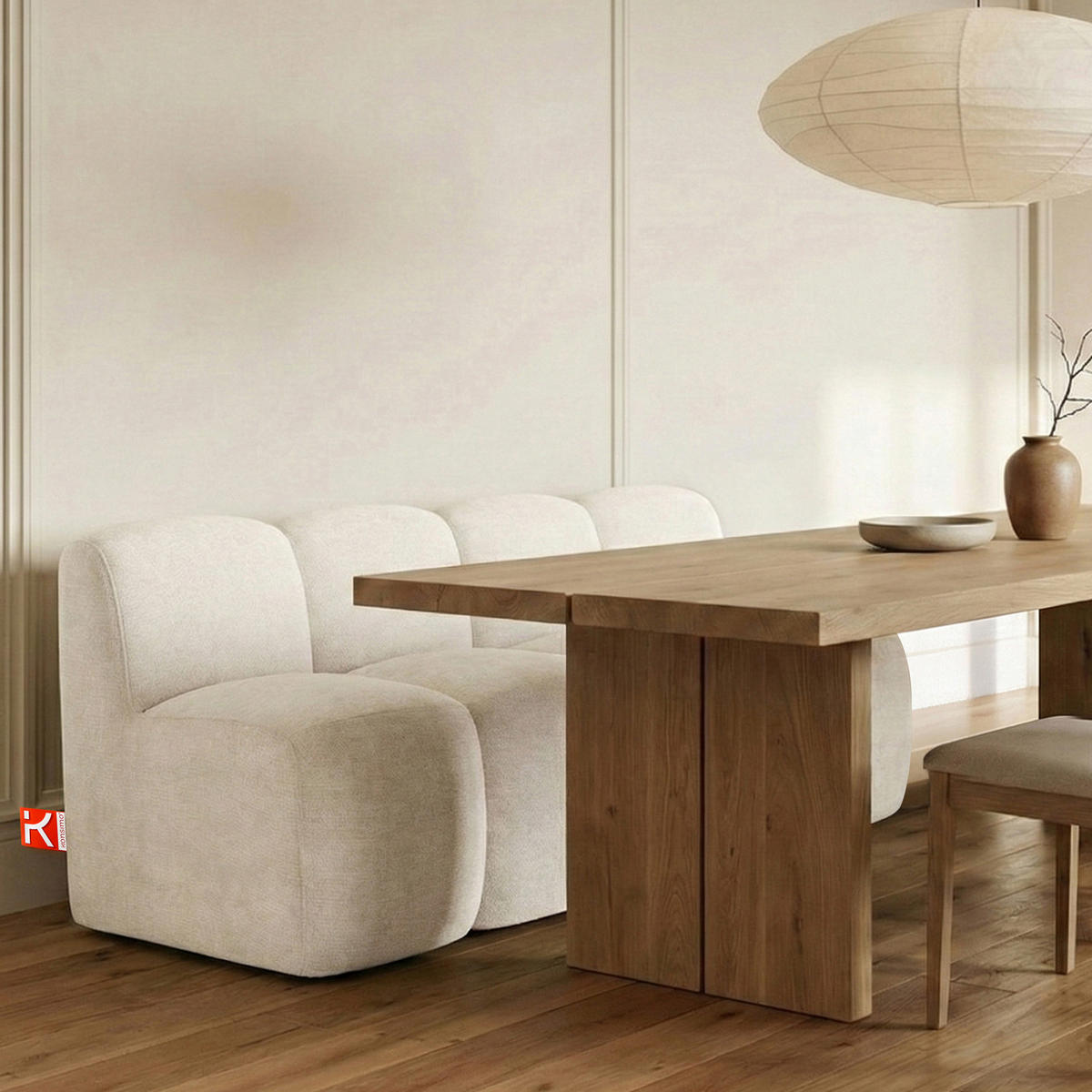 ESSZIMMERBANK BRESCO, Cremig - Creme, Holz/Holzwerkstoff (163/80/72cm) - KONSIMO®