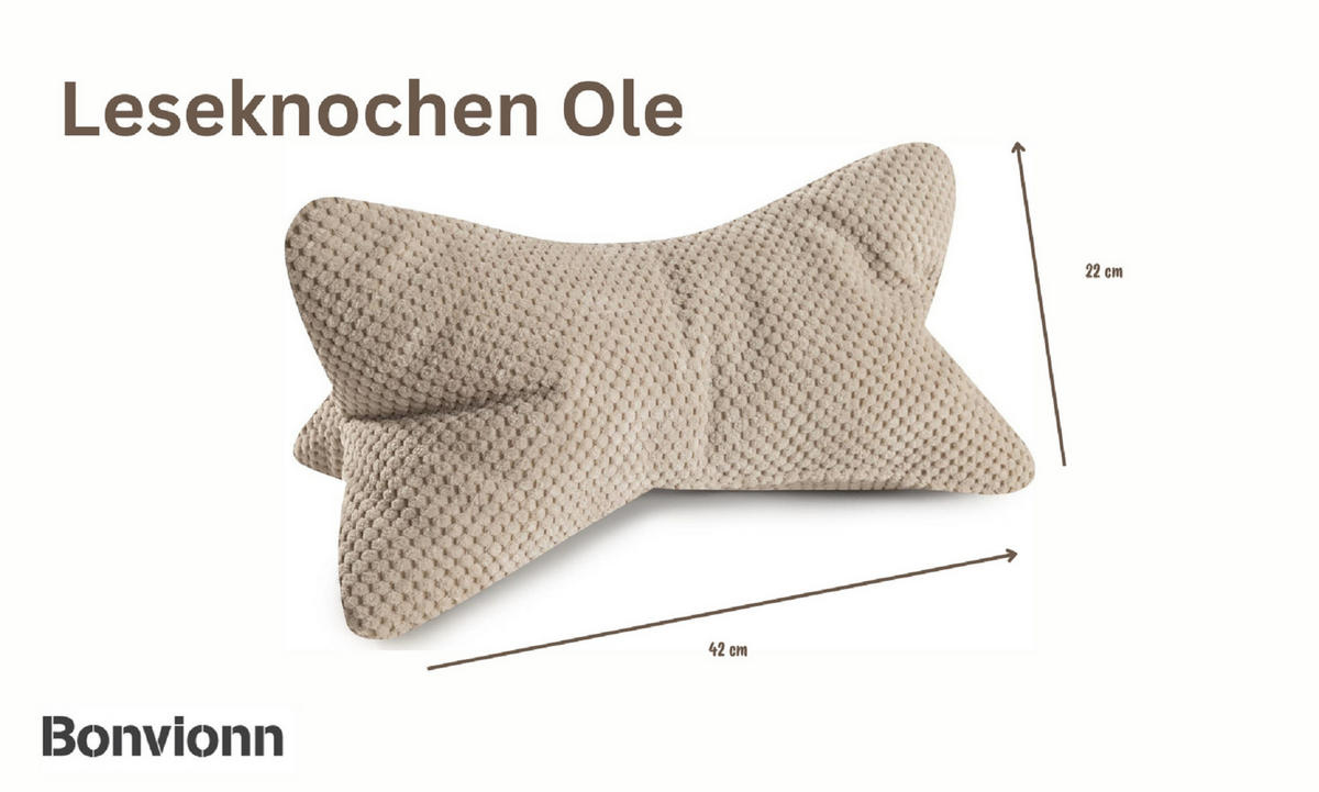 KISSEN Leseknochen Ole natur - Beige, Textil (22/42cm) - Bonvionn