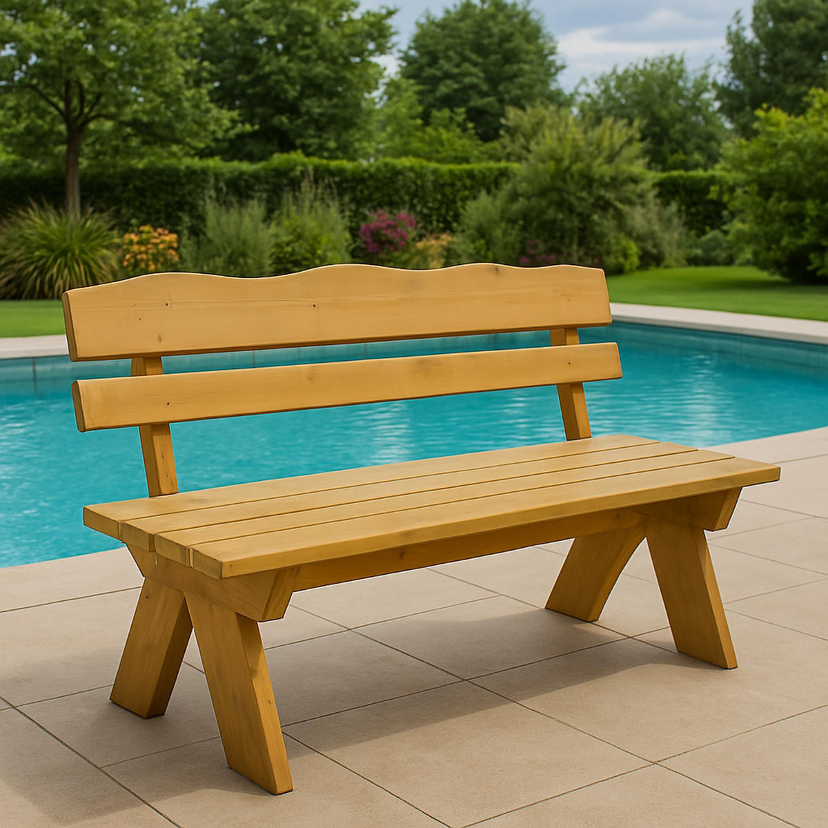GARTENBANK Drieburg 3-Sitzer 150cm aus Kiefer massiv - Braun, Holz (150/82/60cm) - TPFGarden