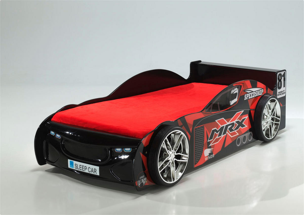 AUTOBETT Kalliopi 218x56x111 aus MDF in Schwarz - Schwarz, Holzwerkstoff (90/200cm) - 58aufmkessel