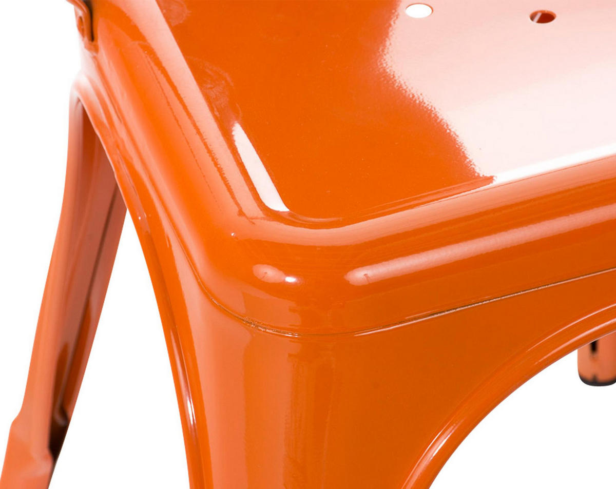 BESUCHERSTUHL 4er Set Metall orange - Orange, Metall (44/89/48cm) - CLP