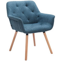 ARMLEHNENSTUHL Stoff blau - Blau/Eukalyptusholzfarben, Holz/Textil (67/83/60cm) - CLP