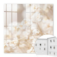 SCHLÜSSELBOX Weiß 30x30 cm – Türöffnung nach rechts - Leuchtende Blumen - Beige, Metall (30/30/5cm) - TULUP
