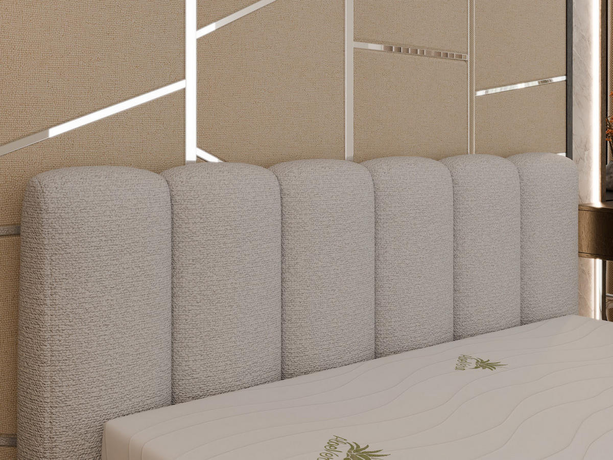 POLSTERBETT ZAIRA 180 x 200 cm mit Bettkasten und Lattenrost, 7-Zonen-Taschenfederkernmatratze CIRA (24 cm) – Graphit - Schwarz, Holz (160/200cm) - Panda Möbel