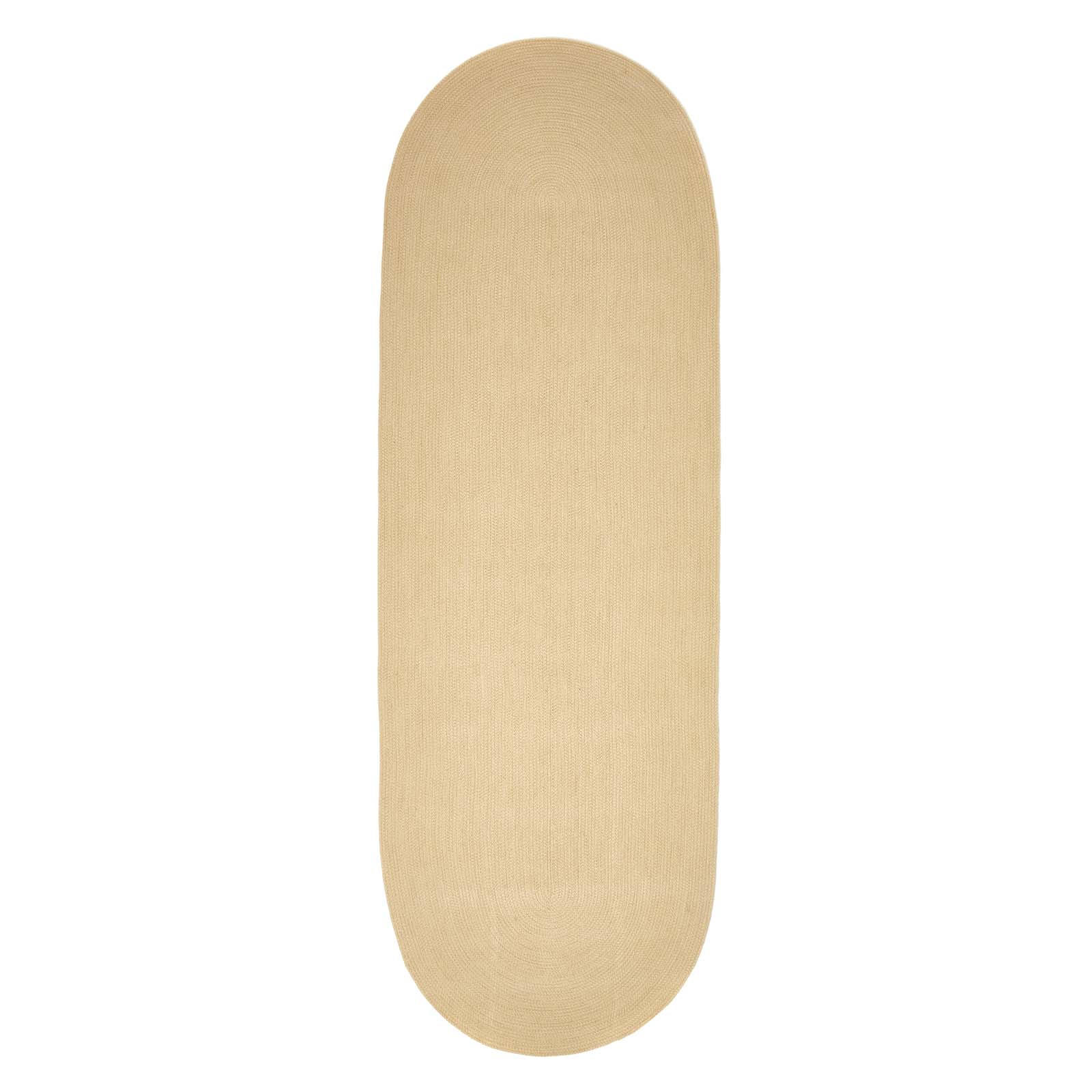 TEPPICHLÄUFER geflochten oval 66/200 cm - Beige, Textil (66/200cm) - Homescapes