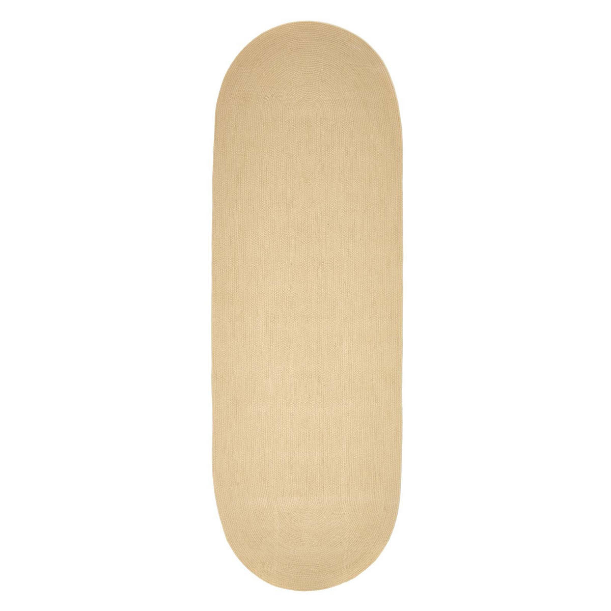 TEPPICHLÄUFER geflochten oval 66/200 cm - Beige, Textil (66/200cm) - Homescapes
