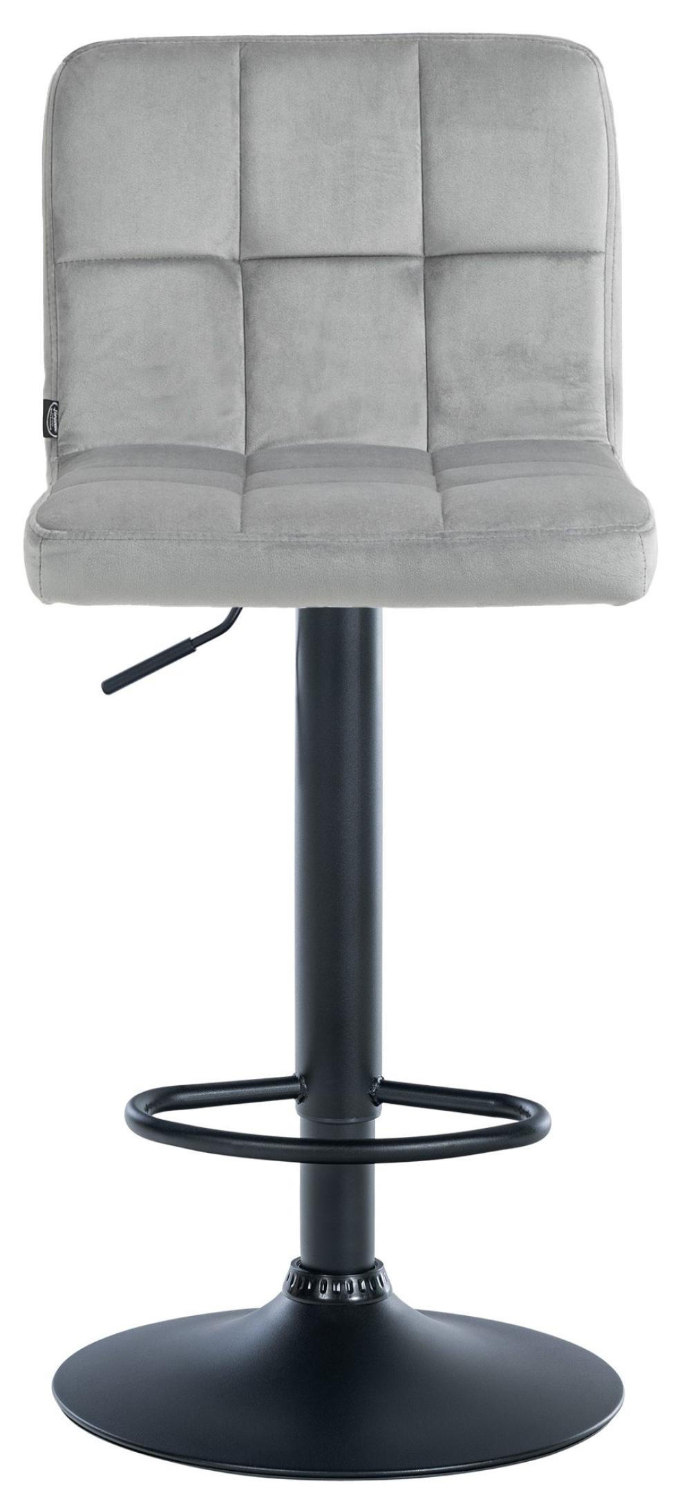 BARHOCKER 2er Set Samt grau - Schwarz/Grau, Textil/Metall (46/94/47cm) - CLP