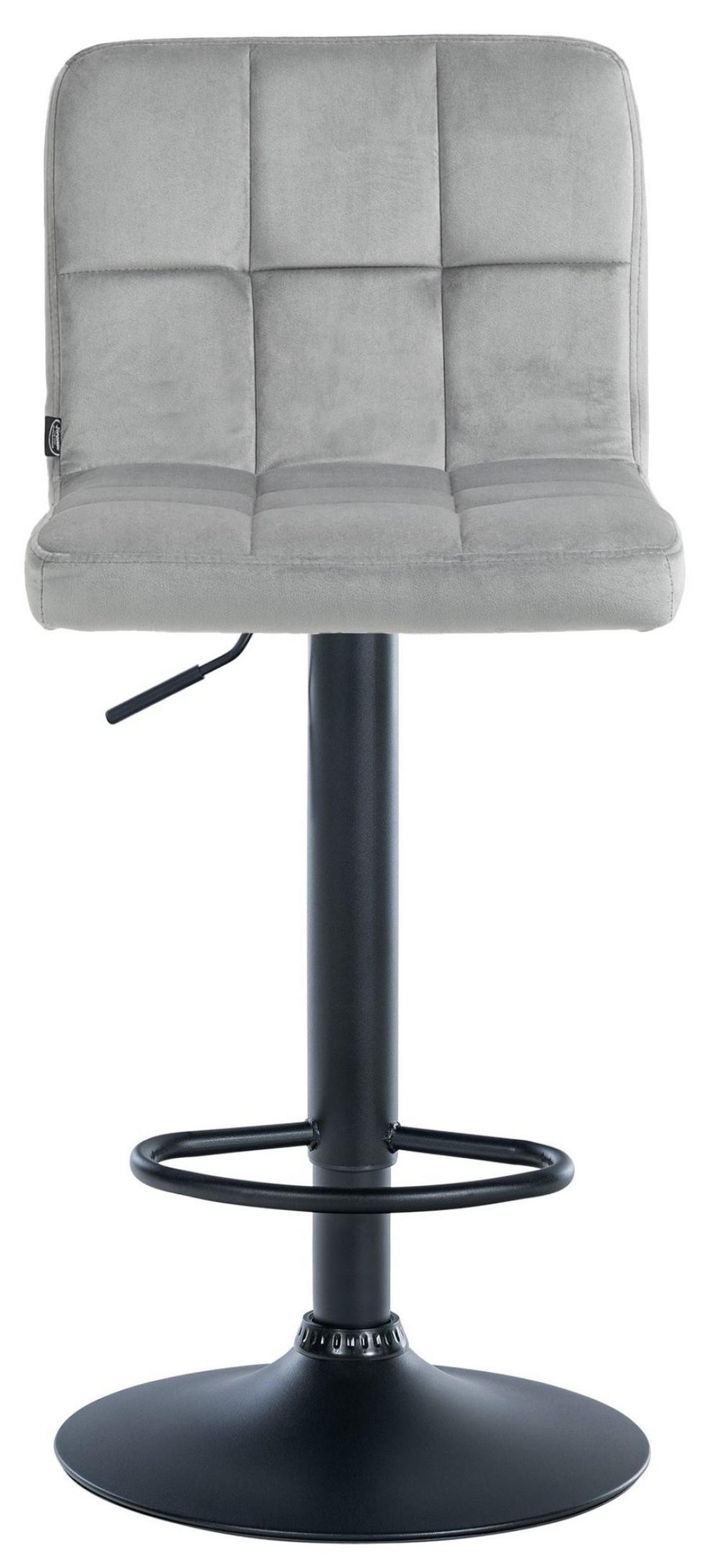 BARHOCKER 2er Set Samt grau - Schwarz/Grau, Textil/Metall (46/94/47cm) - CLP