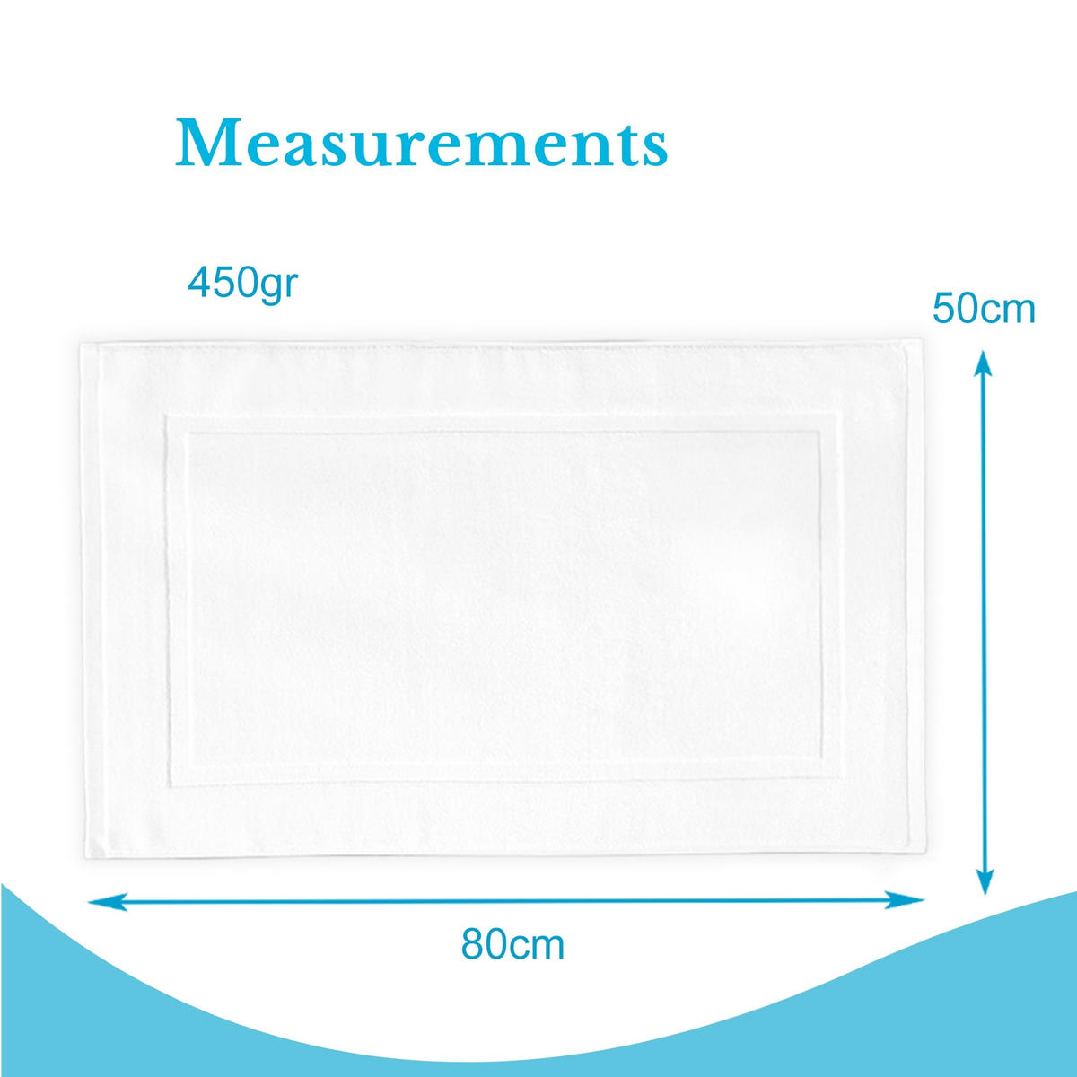 BADEMATTE rutschfest mit Memory-Schaum (Weiß) - Weiß, Textil (50/80cm) - Intirilife