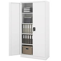 AKTENSCHRANK abschließbar KADO mit Flügeltüren 185x90x40cm Weiß - Weiß, Metall (90/185/40cm) - DELUKE