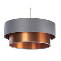 HÄNGELEUCHTE Grau 50/20 cm - Grau/Kupferfarben, Kunststoff (50/1/20cm) - ONZENO