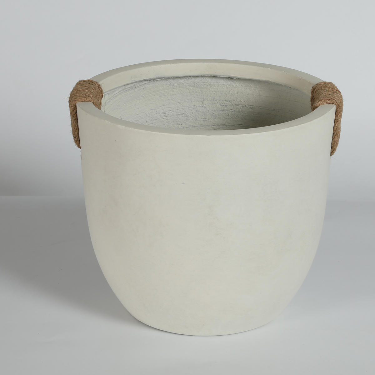 BLUMENTOPF Ø 46/37 cm Nicht-gerade weiss mit Abflusslöcher (2 Stück) - Creme, Naturmaterialen (37.3/33cm) - Oxeza