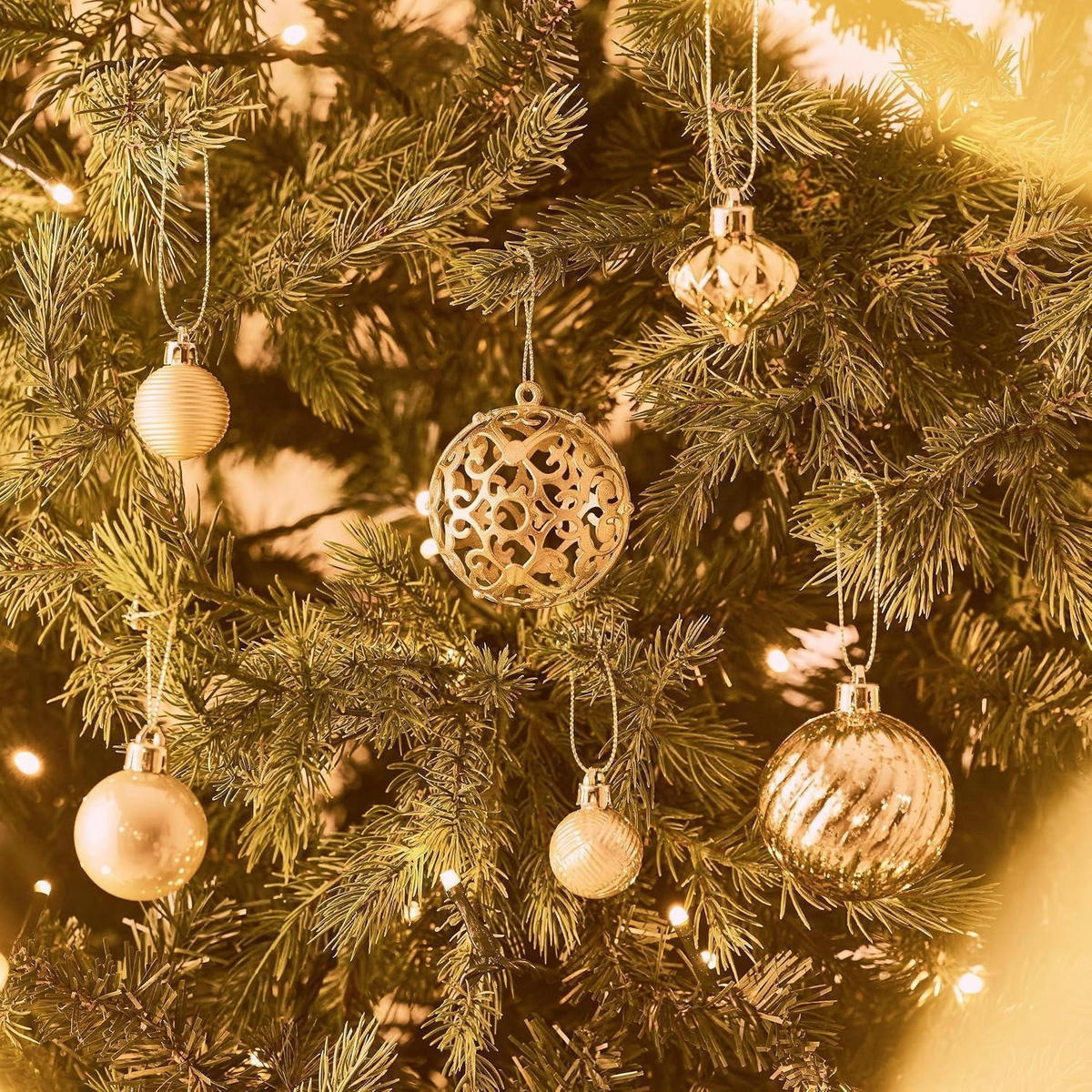 CHRISTBAUMKUGELN 100-teiliges Set Gold - Goldfarben, Kunststoff (6/6/6cm)