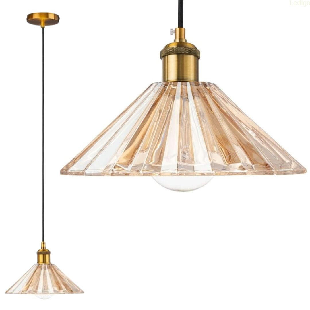 PENDELLEUCHTE Paris - Goldfarben/Schwarz, Glas/Metall (25/25/106cm) - kiki design