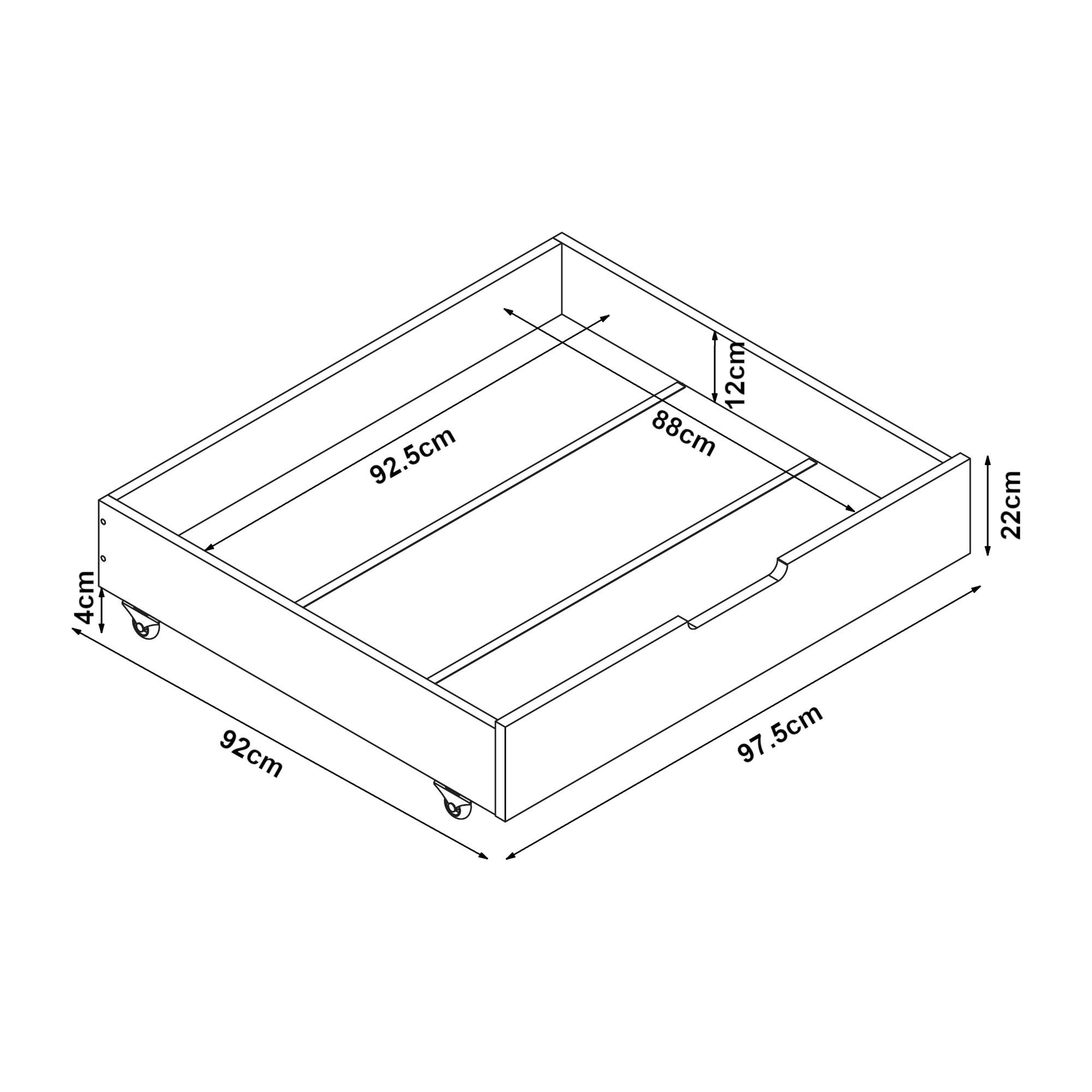 Thumbnail - [en.casa] Bettkasten-Set, Weiß, Holz, Kiefer, 2 Schubladen, Rechteckig, Schlafzimmer, Betten, Bettkasten