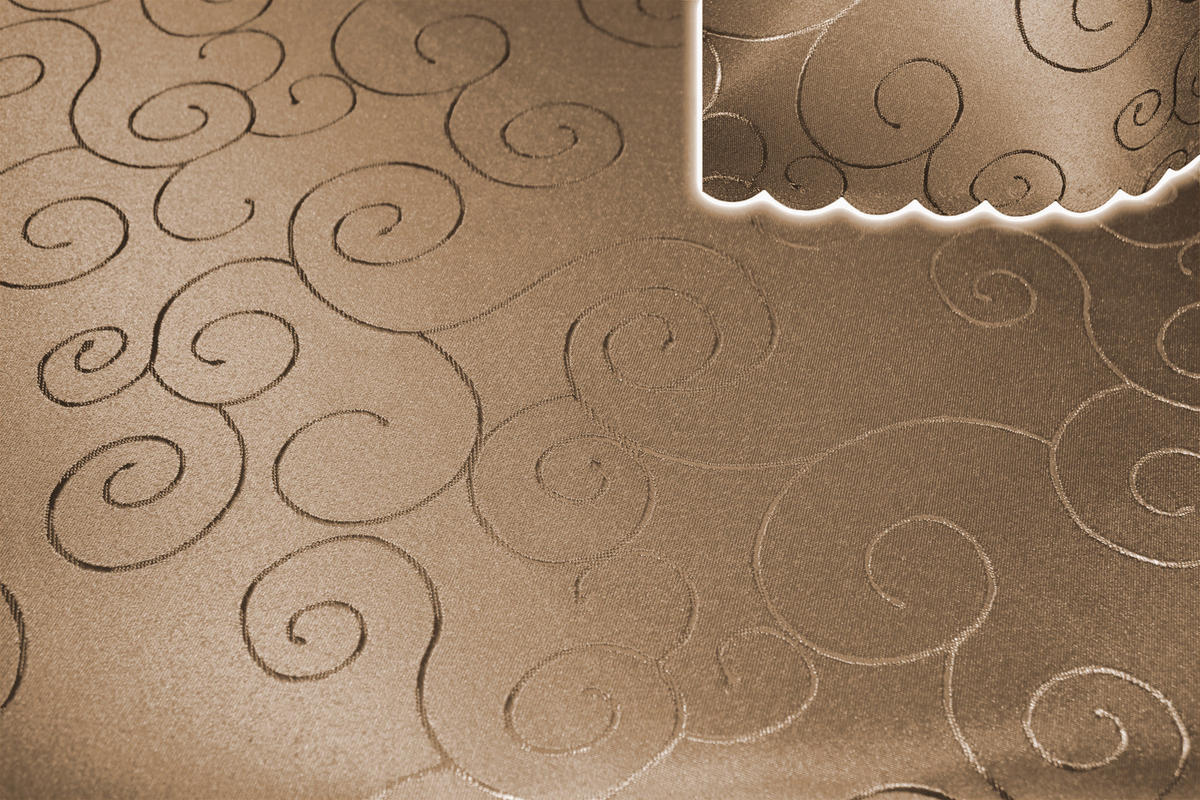 TISCHDECKE 130/130 cm Ornamente Hellbraun - Hellbraun, Textil (130/130cm) - TiborTex