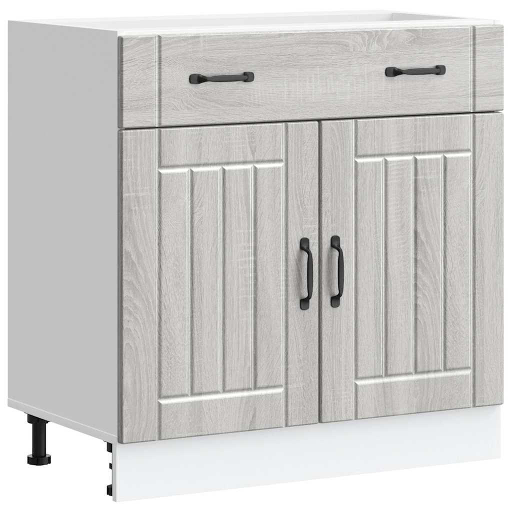 KÜCHEN-UNTERSCHRANK Lucca Grau Sonoma Holzwerkstoff - Grau, Holzwerkstoff (46/81.5/80cm) - vidaXL