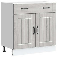 KÜCHEN-UNTERSCHRANK Lucca Grau Sonoma Holzwerkstoff - Grau, Holzwerkstoff (46/81.5/80cm) - vidaXL