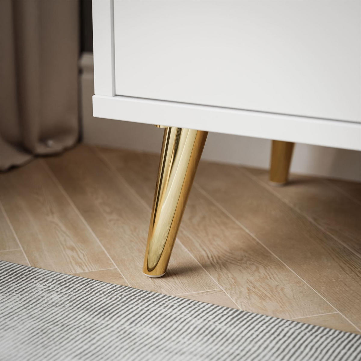 NACHTTISCH ALDO mit LED-Beleuchtung weiß - Weiß, Holzwerkstoff (38/46/33cm) - Lookway