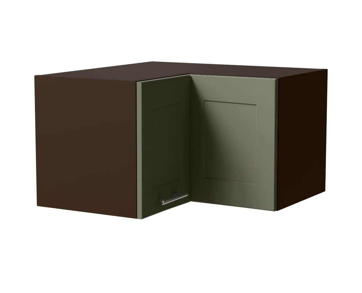 ECKHÄNGESCHRANK Oslo W12/60/36 Lava / Reed Green Matt 60 / 60 / 36cm - Dunkelgrau/Grün, Holz/Holzwerkstoff (60/36/60cm) - Feldmann-Wohnen