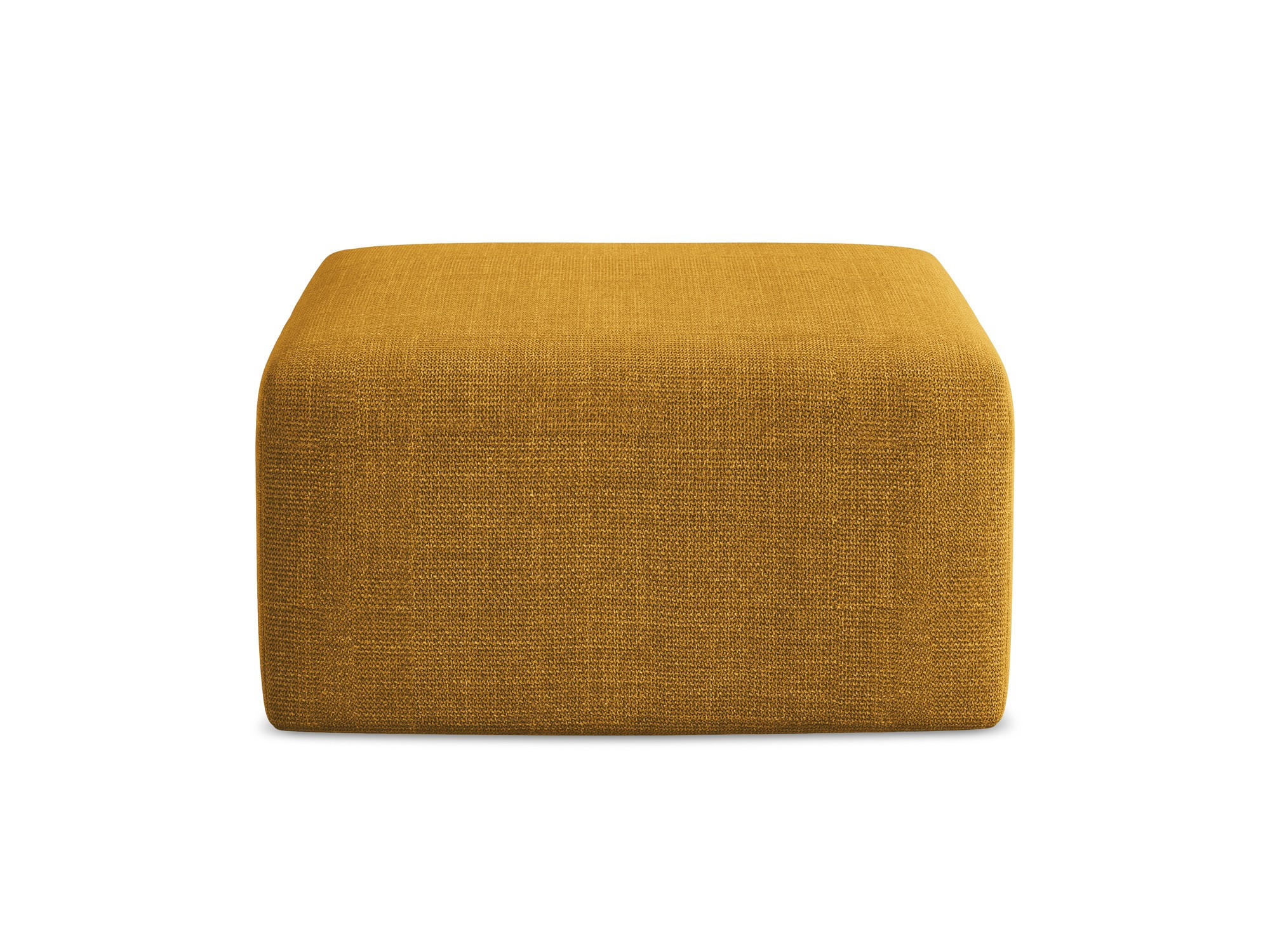 POUF Strukturstoff Gelb - Currygelb/Schwarz, Holzwerkstoff/Kunststoff (75/37/75cm) - Makamii