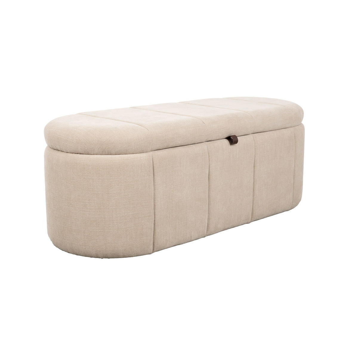 BANK Puffy mit Stauraum Beige L - Beige, Kunststoff (120/44/44cm) - Zuiver
