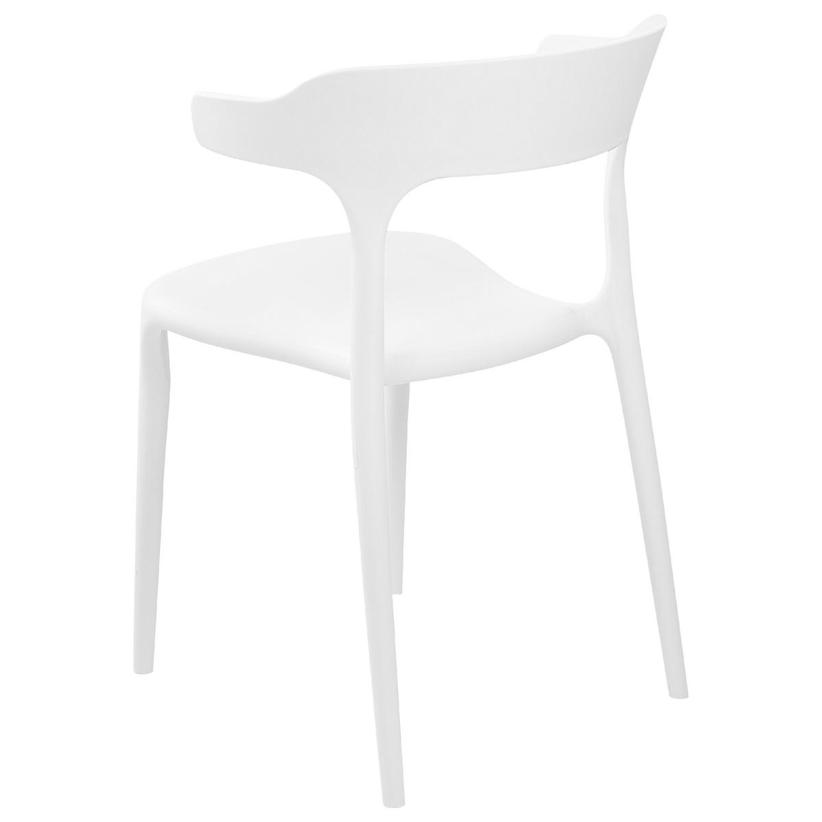 GARTENSTÜHLE 8er-Set Kunststoff weiß Gubbio - Weiß, Kunststoff (50/76/49cm) - Beliani