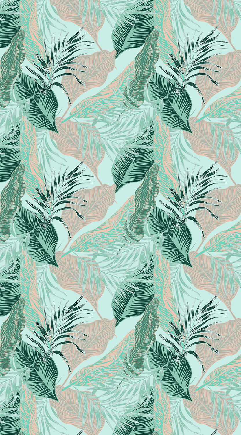 VERDUNKELUNGSROLLO 100x180 cm Tropische Blätter - Blau, Textil (100/180cm) - TULUP