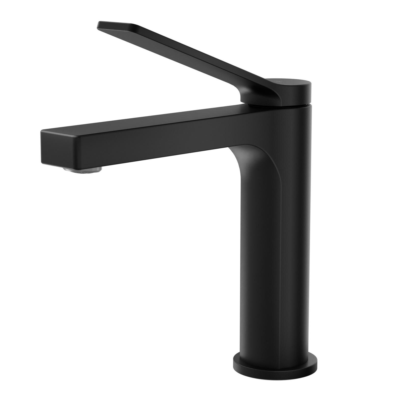 WASCHTISCHARMATUR Schwarz matt mit zertifiziertem Filterelement - Schwarz, Metall (17.3/4.6/19.5cm) - EMKE